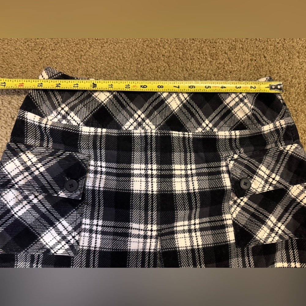 ANN TAYLOR LOFT Black White Plaid Cotton Skirt Academia Casual Basic Preppy Sz6 - Picture 10 of 10